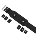 Bund Lederarmband – 45 mm, schwarzes Büffelleder mit austauschbaren Befestigungen