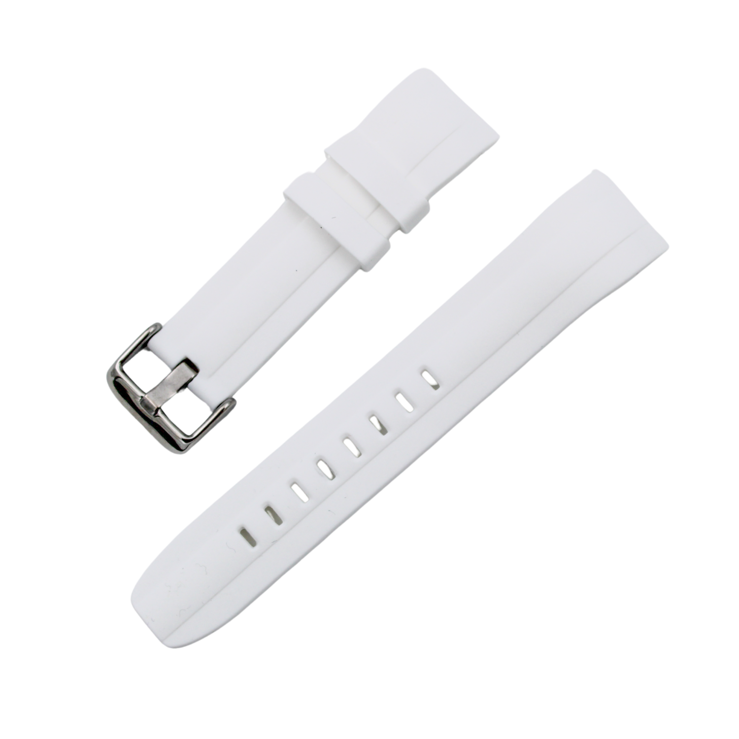 Rubber strap Curved 22mm White/white