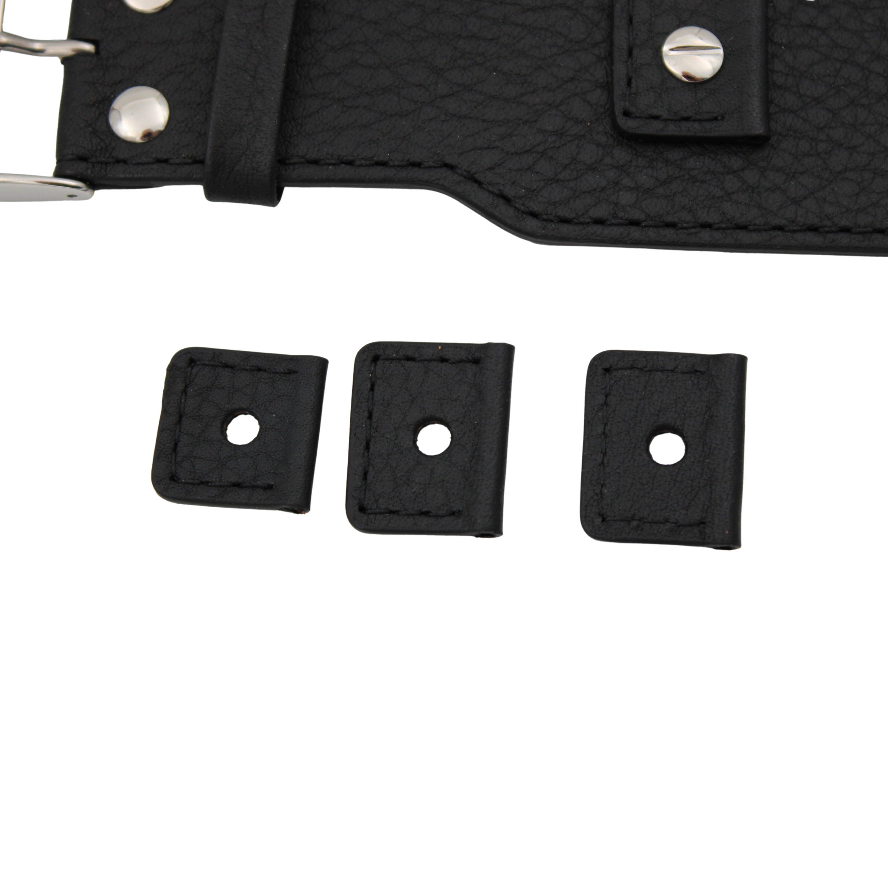 Bund skinnreim – 45 mm Sort Buffalo Grain med utskiftbare fester