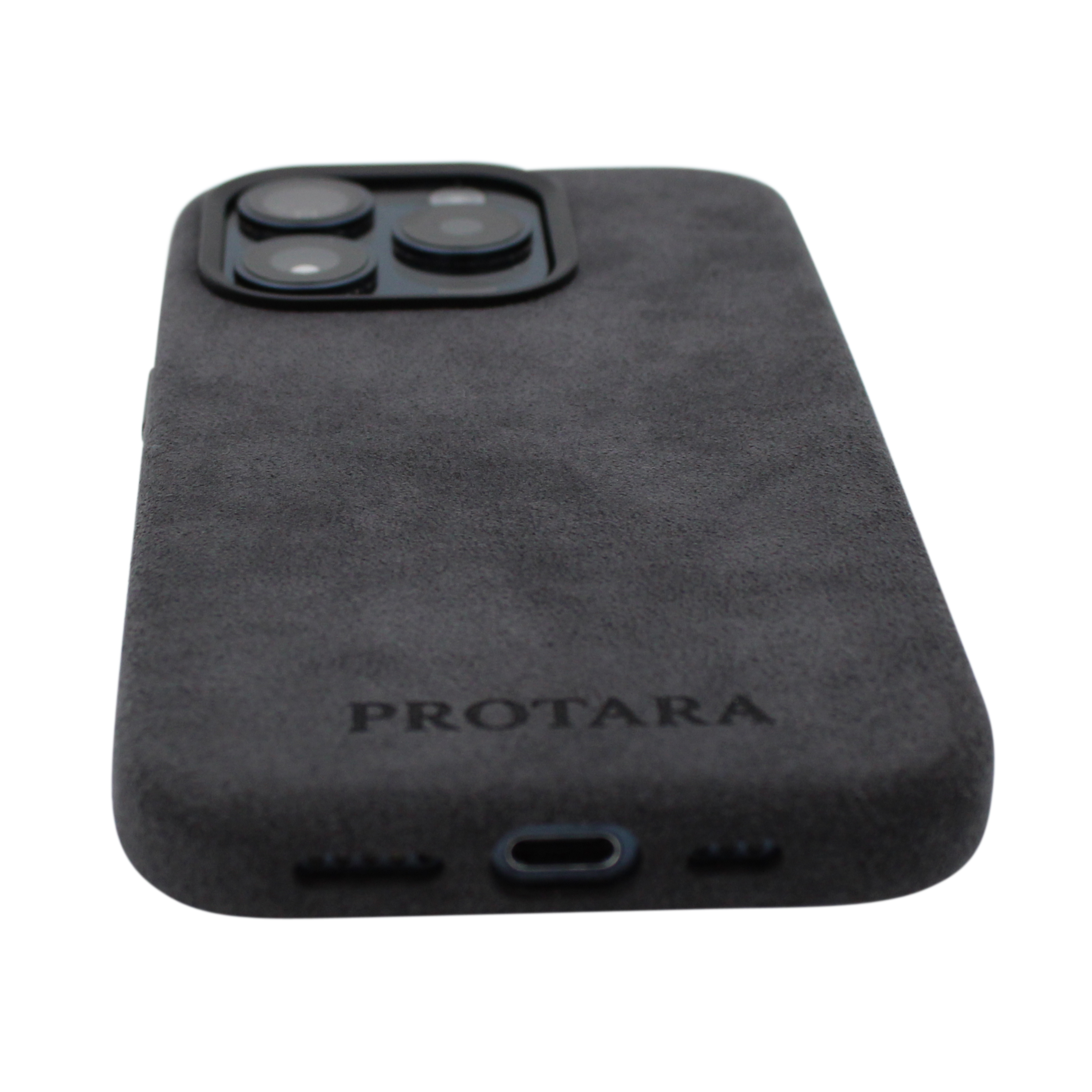 PROTARA Alcantara iPhone 15 Pro deksel - Midnight Jet Black
