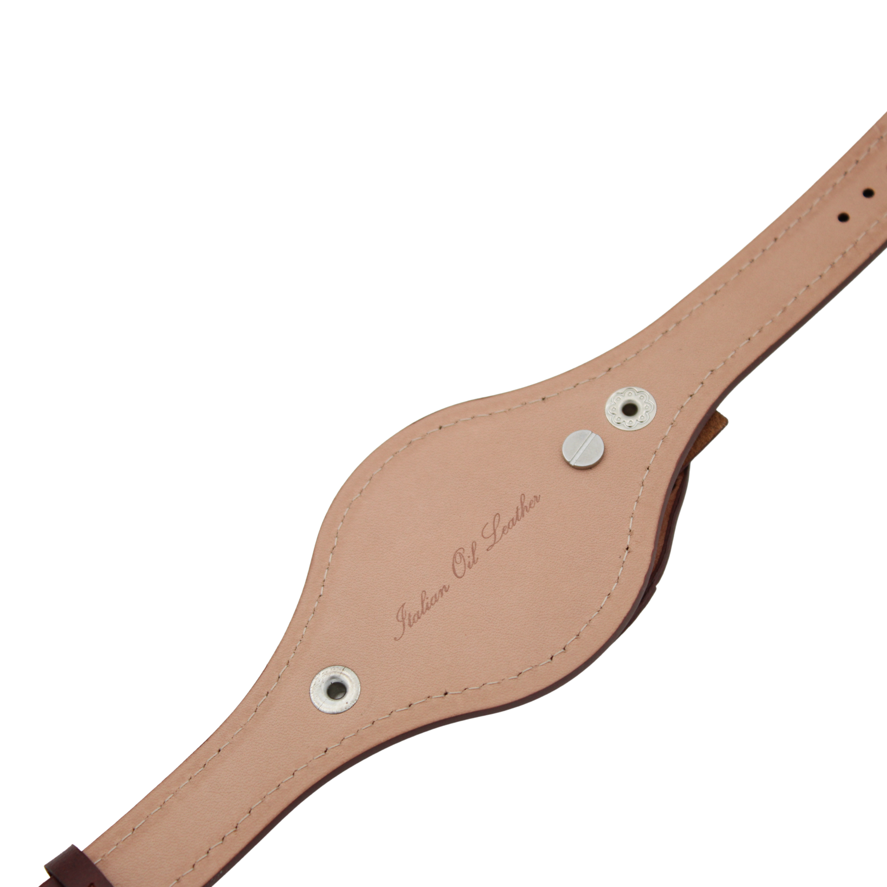 Bund skinnreim – Militær mørk brun med deksel 18 mm