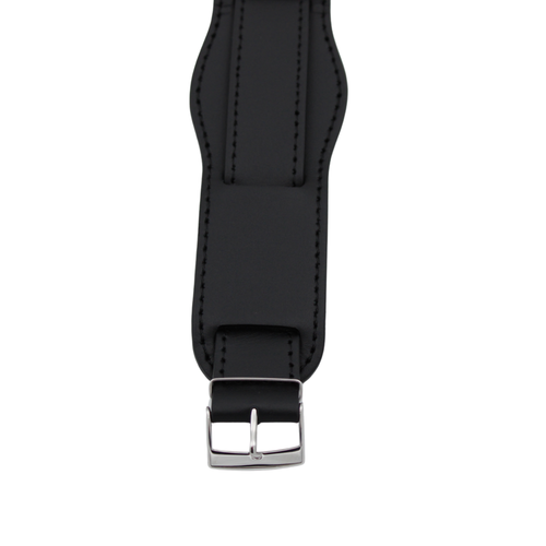 Bund leather strap – Black flared 20 mm (34 mm)