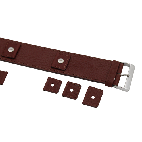 Bund Leather Strap – 32mm Dark Brown Buffalo Grain with Interchangeable Fasteners