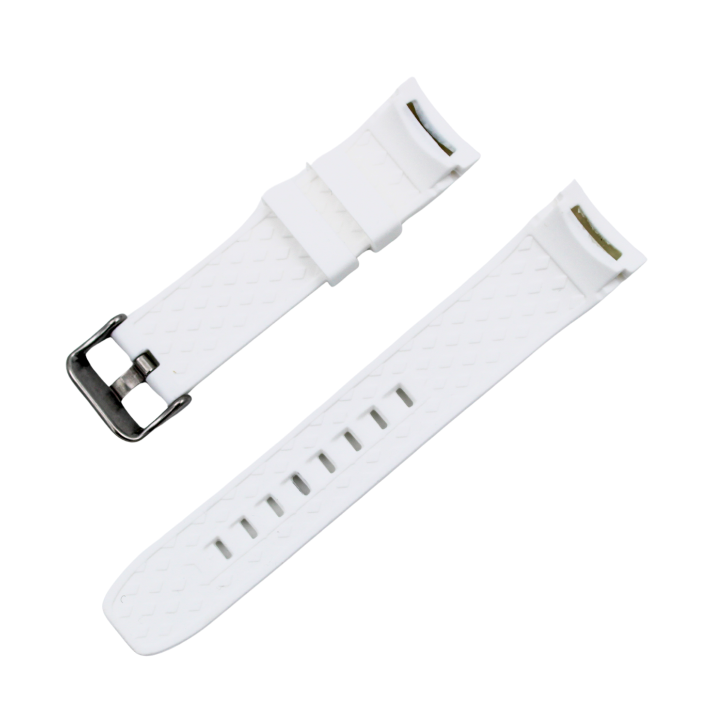 Rubber strap Curved 22mm White/white