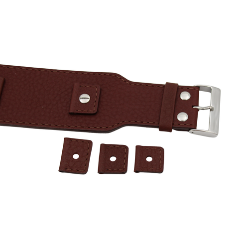 Bund Leather Strap – 45mm Dark Brown Buffalo Grain with Interchangeable Fasteners