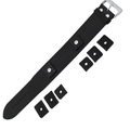 Bund-Lederarmband – 32 mm schwarzes Büffelleder mit austauschbaren Befestigungen