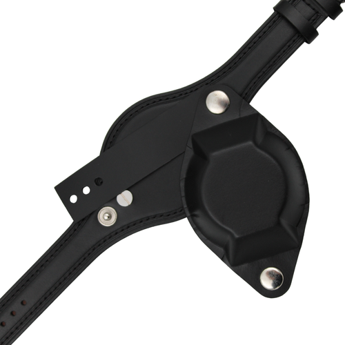 Bund leather strap – Military black with cover 18 mm