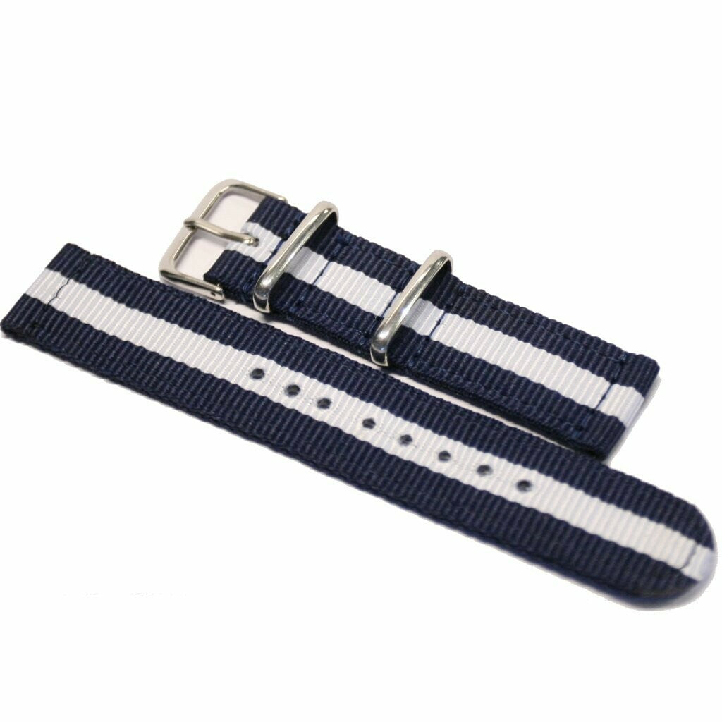 Nylon strap 2-piece Blue/white