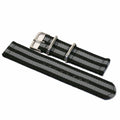 Nylonarmband, 2-teilig, Schwarz/Grau