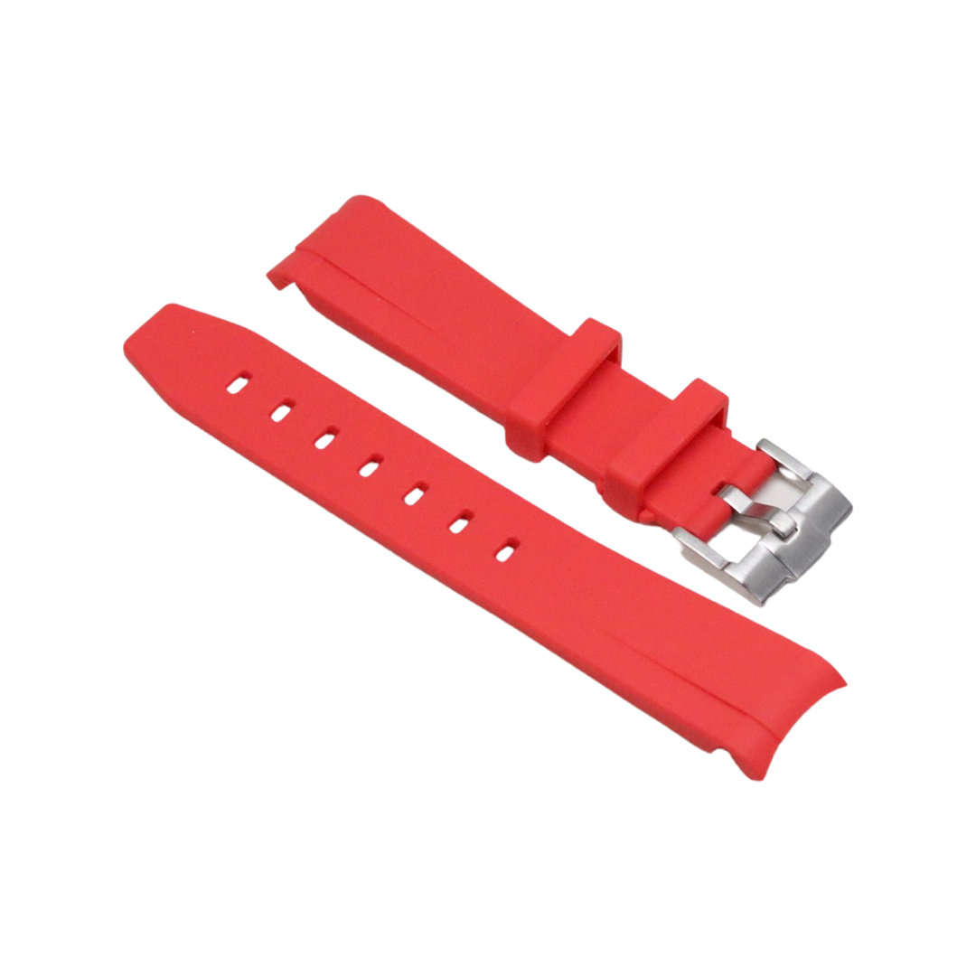 Curved Rubber Strap Red