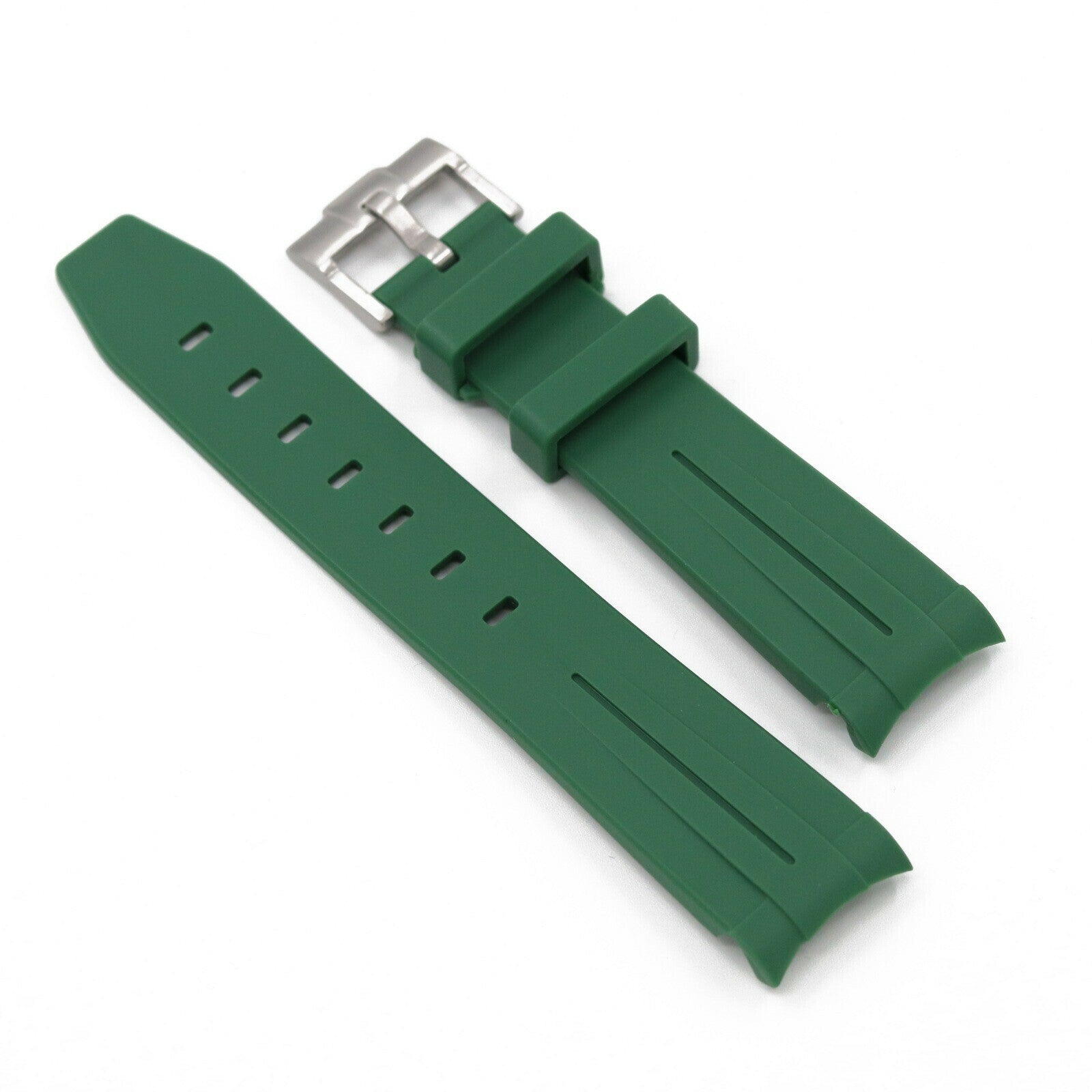 Rubber Strap Curved 21mm Green