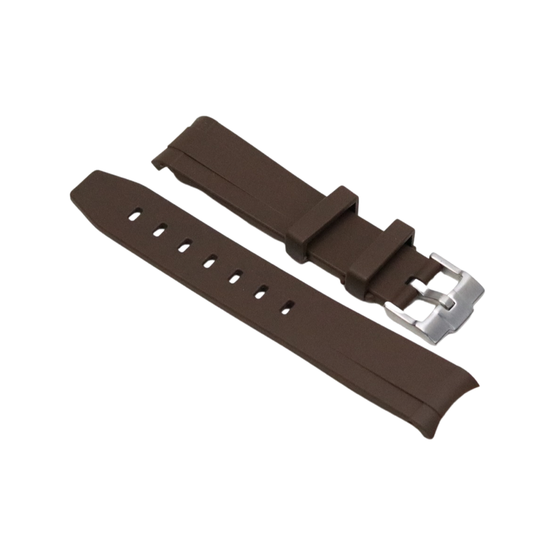 Curved Rubber Strap Brown