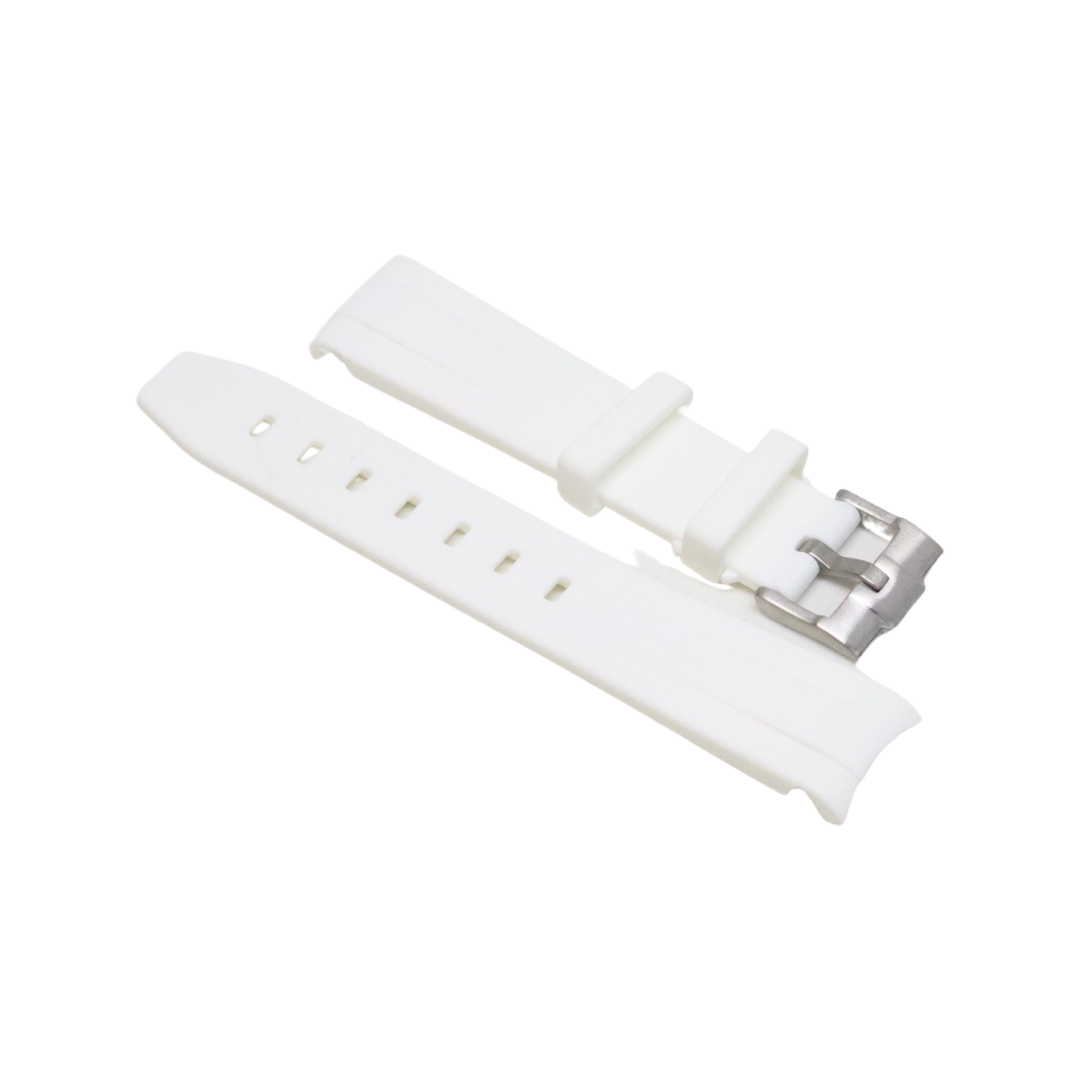 Curved Rubber Strap White