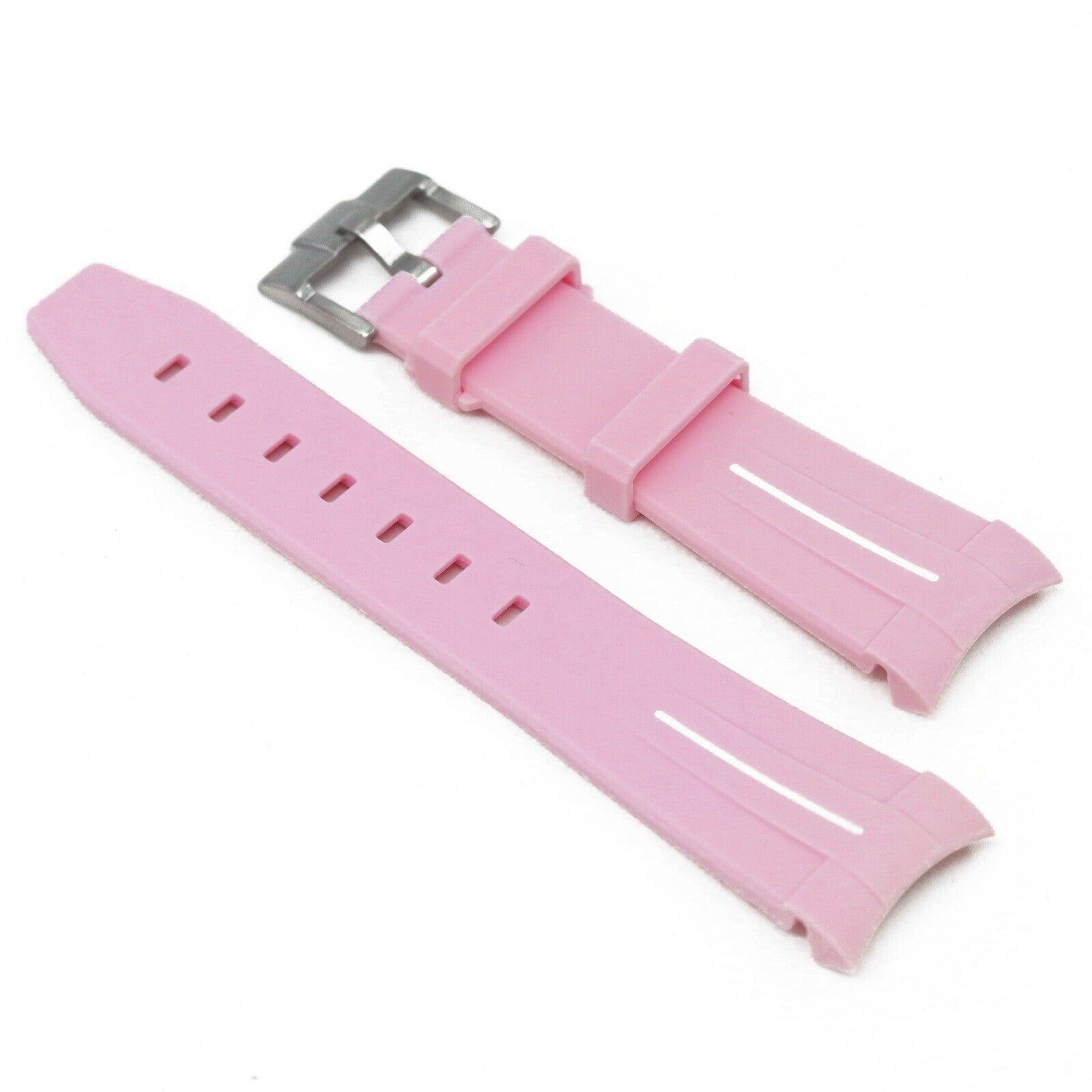 Rubber strap Curved 22mm Pink/white
