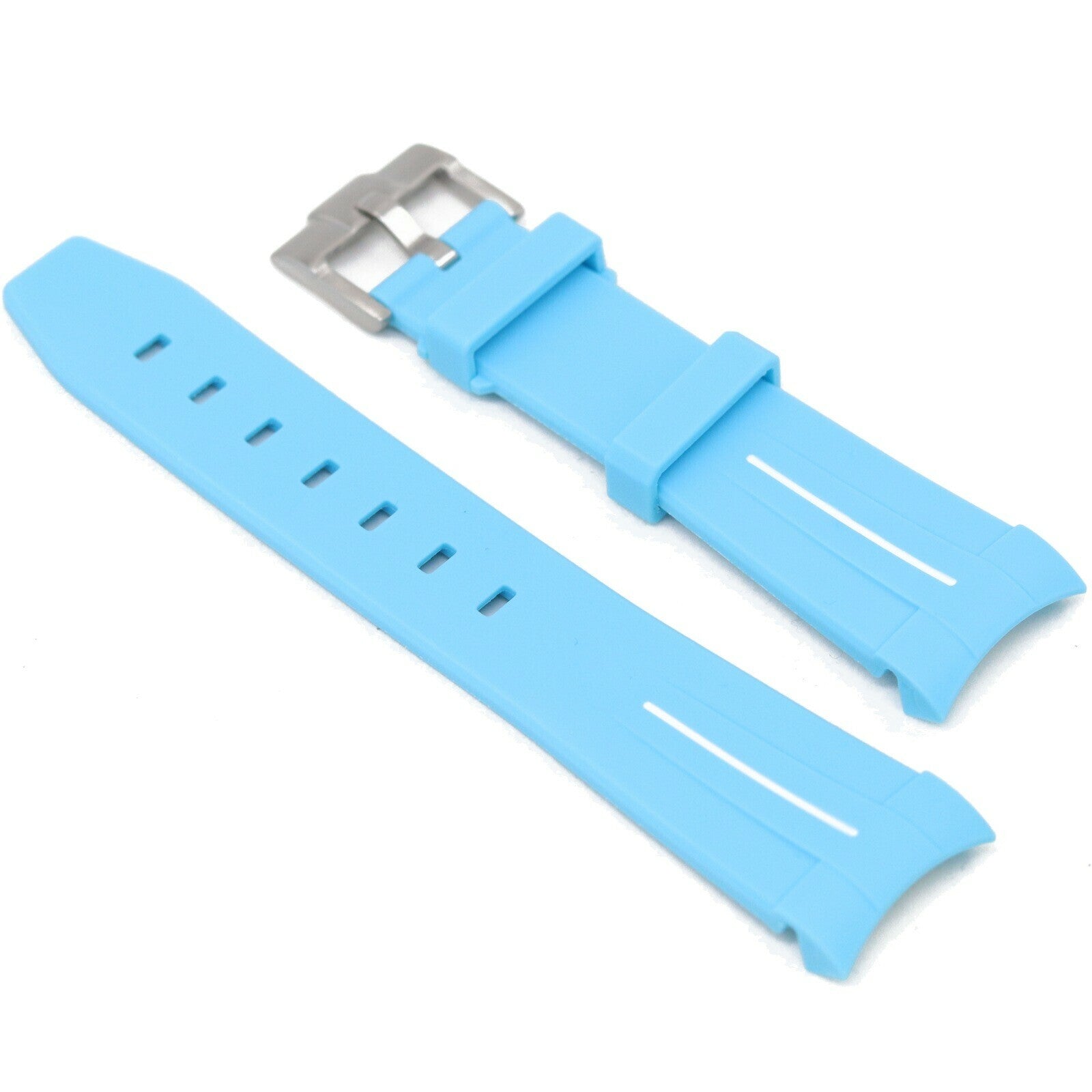 Rubber strap Curved 22mm Blue/white