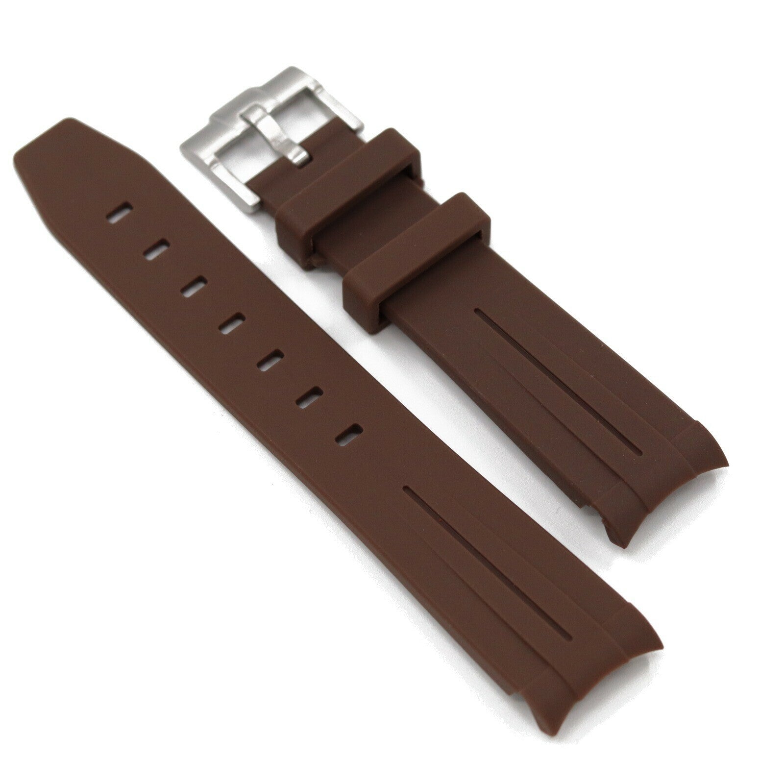Rubber Strap Curved 21mm Brown