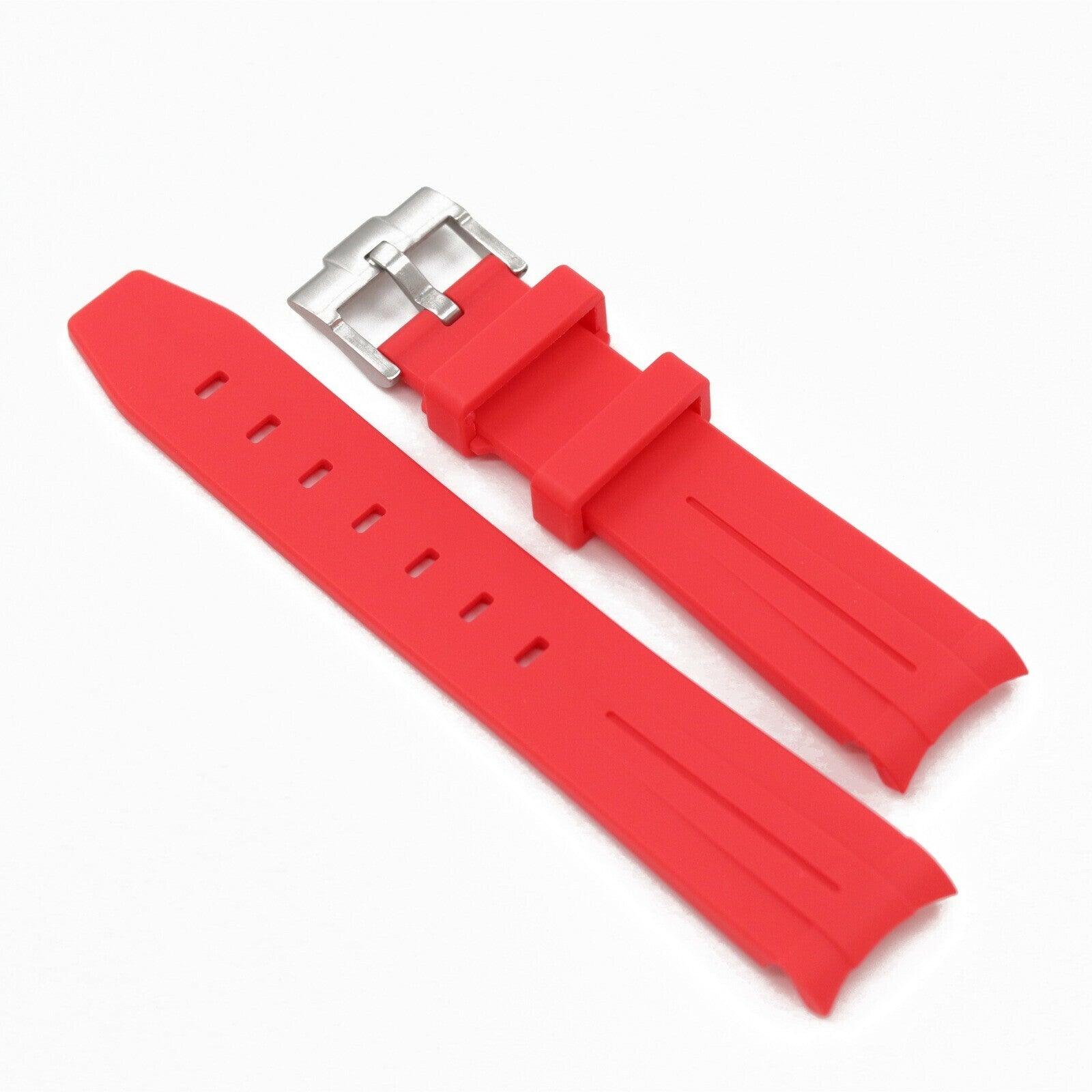 Rubber Strap Curved 21mm Red