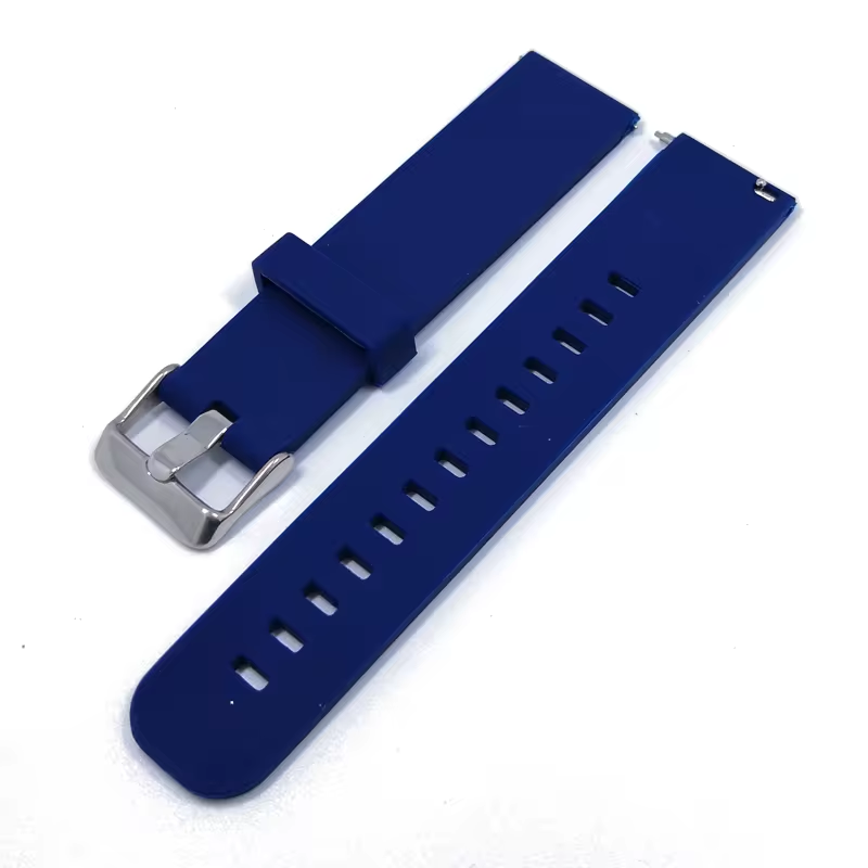 Watch strap Rubber Dark blue 2-piece
