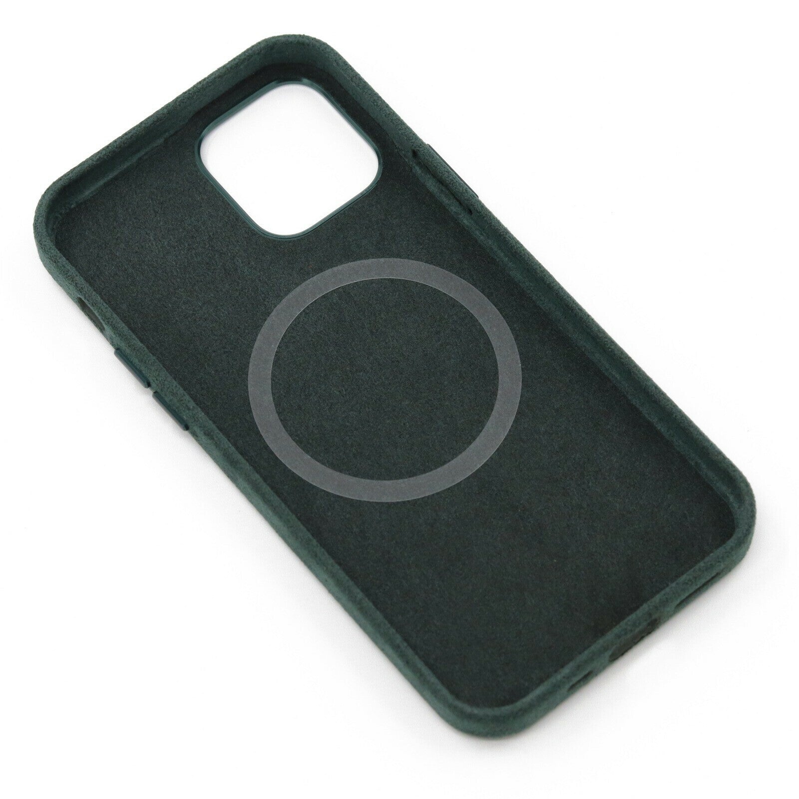 iPhone 12/12 Pro Alcantara Magsafe deksel mørkegrønn