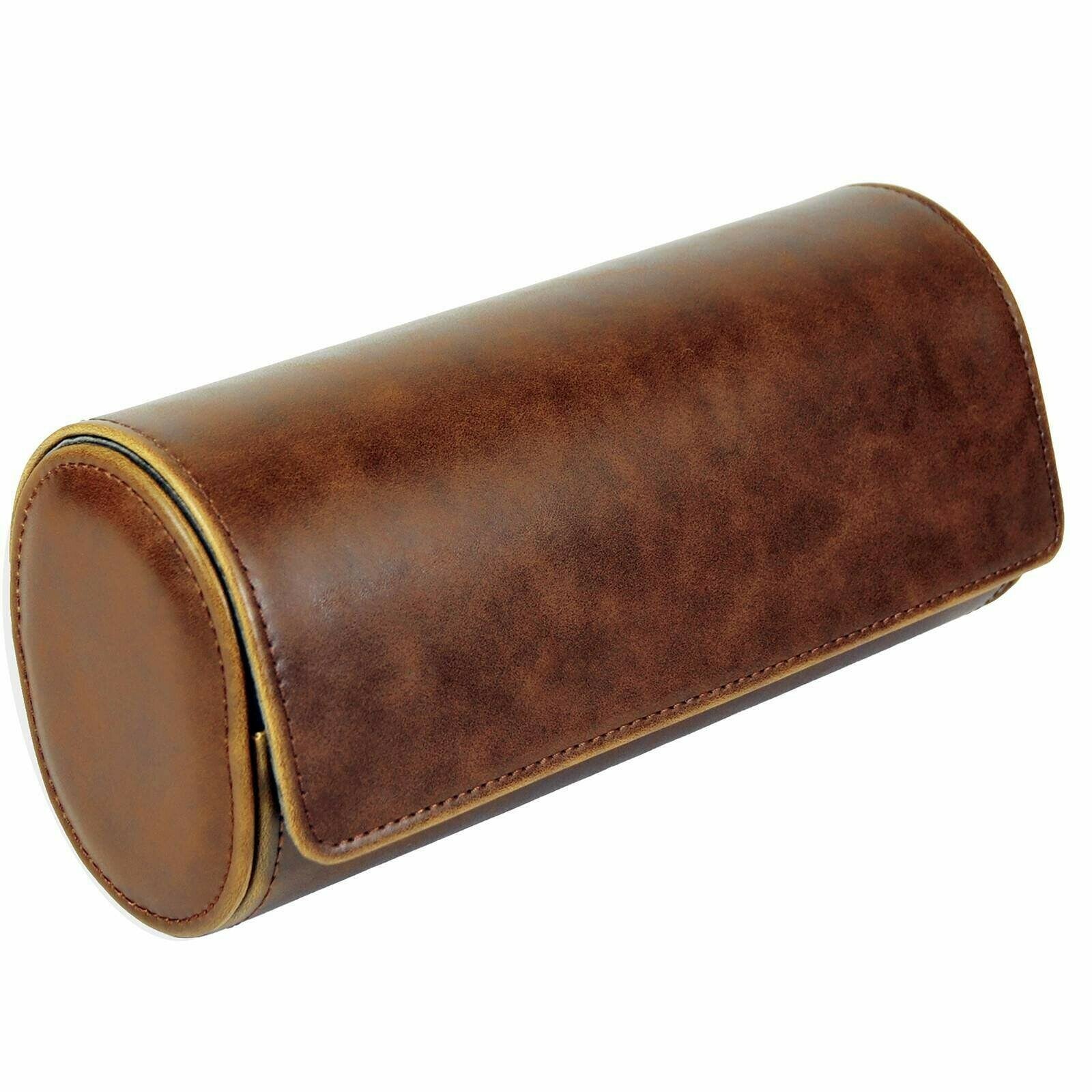 Travel case for 3 watches Brown leather