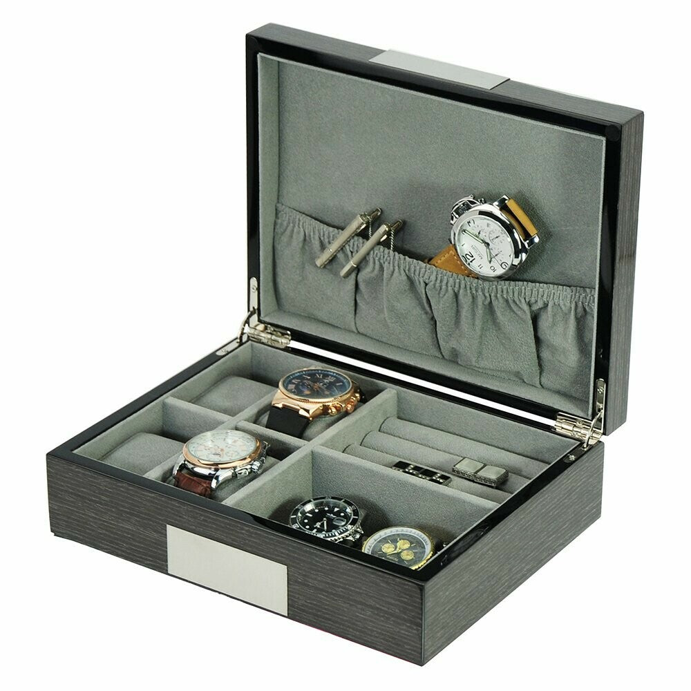 Watch box for 4 watches with storage