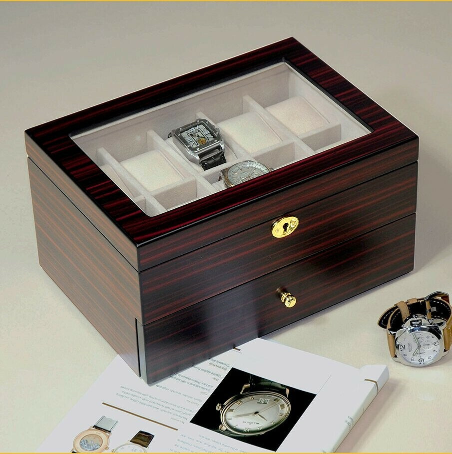 Watch box in dark wood for 20 watches