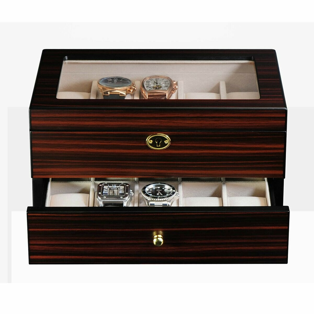 Watch box in dark wood for 20 watches