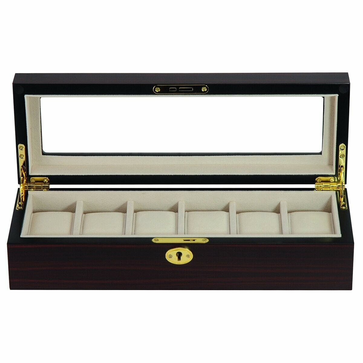 Wooden watch box for 6 watches Dark wood