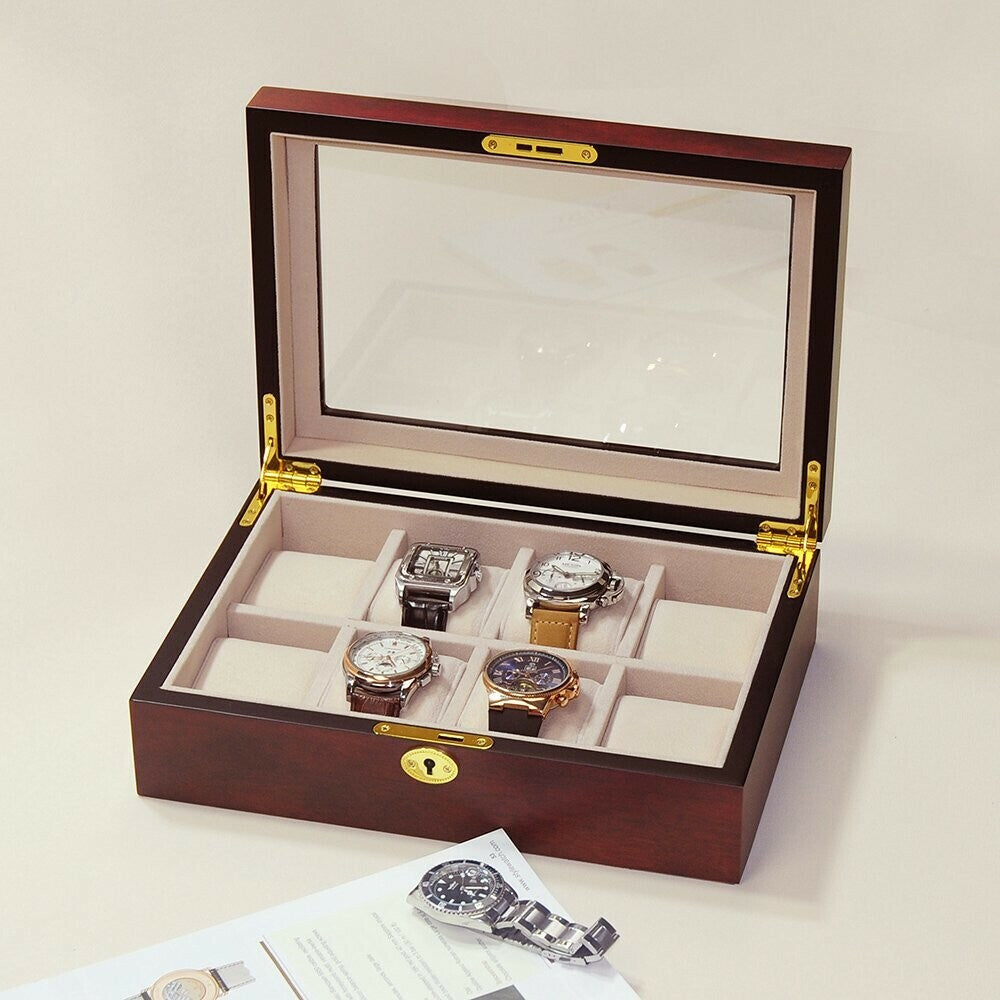 Wooden watch box for 8 watches