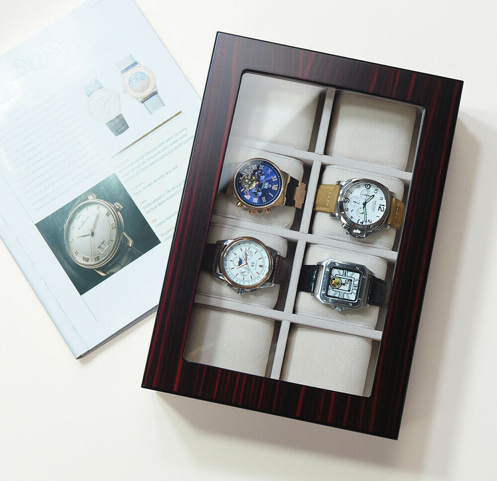 Watch box in dark wood for 8 watches