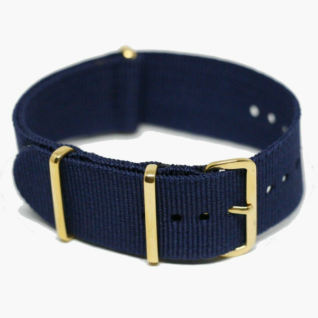 NATO Strap Gold 24MM Dark blue