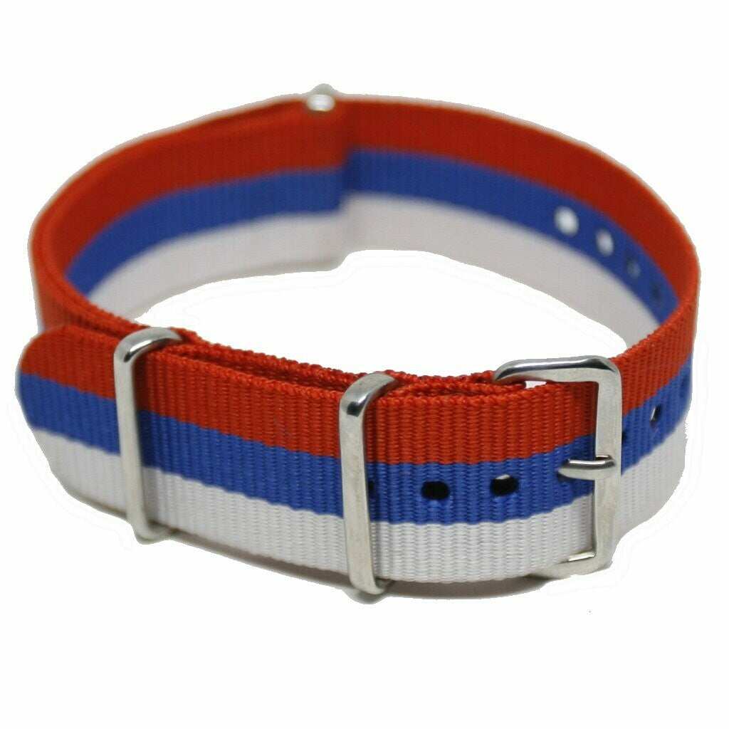 NATO Strap 20MM White/blue/red