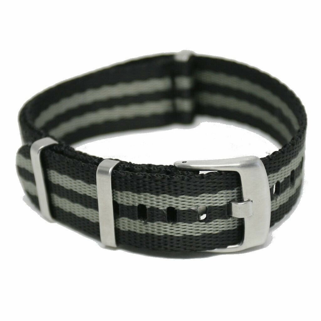 Seat Belt Nato Strap Black/grey