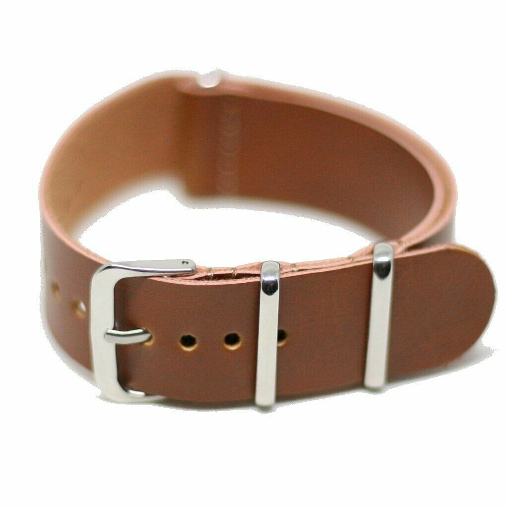 NATO Strap Faux Leather Brown