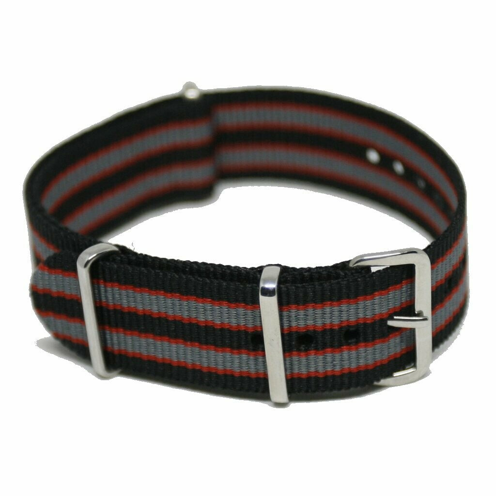 NATO Strap 24MM Black/red/grey
