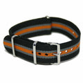 NATO-Armband Schwarz/Grau/Orange