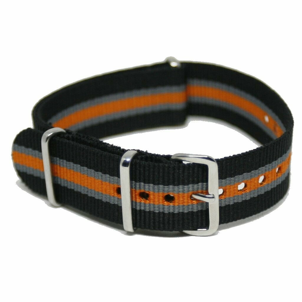NATO Strap Black/gray/orange