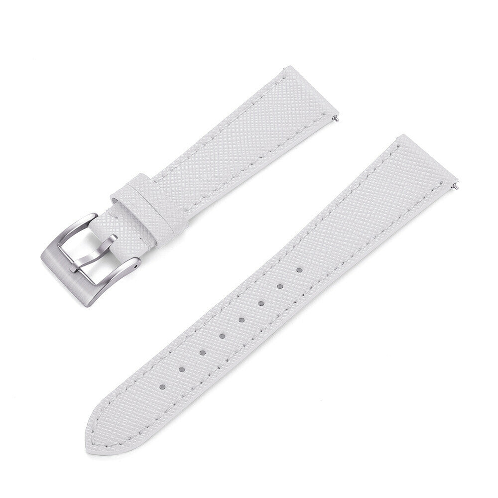 Saffiano Leather Strap White