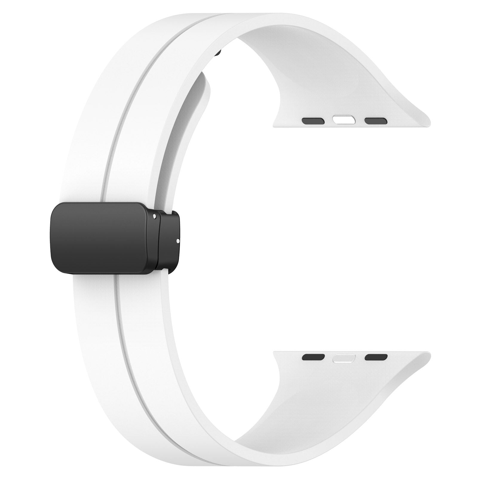 Rubber strap for Apple Watch white - Black buckle