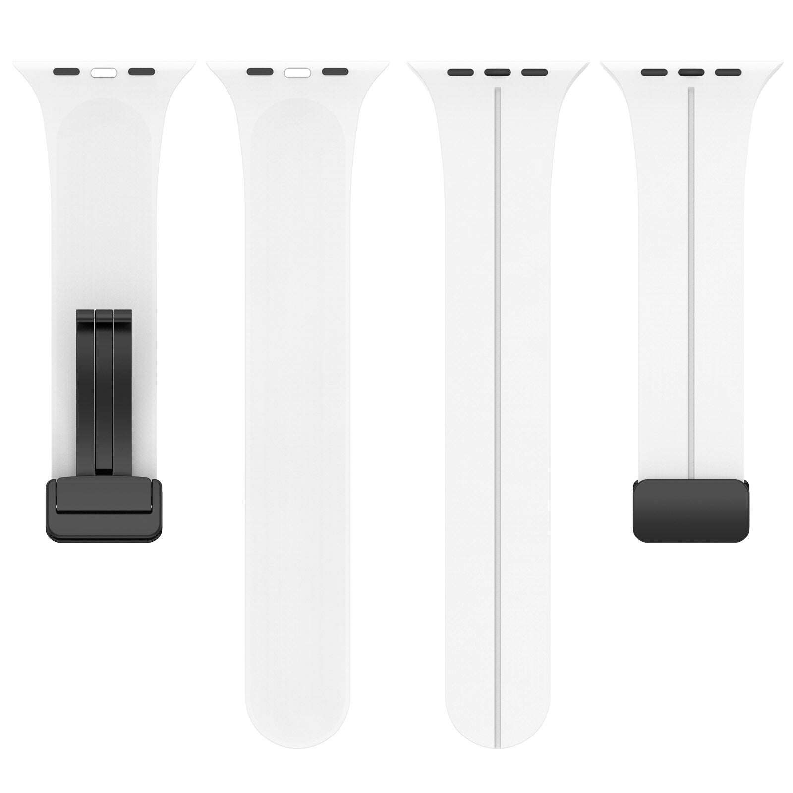 Rubber strap for Apple Watch white - Black buckle