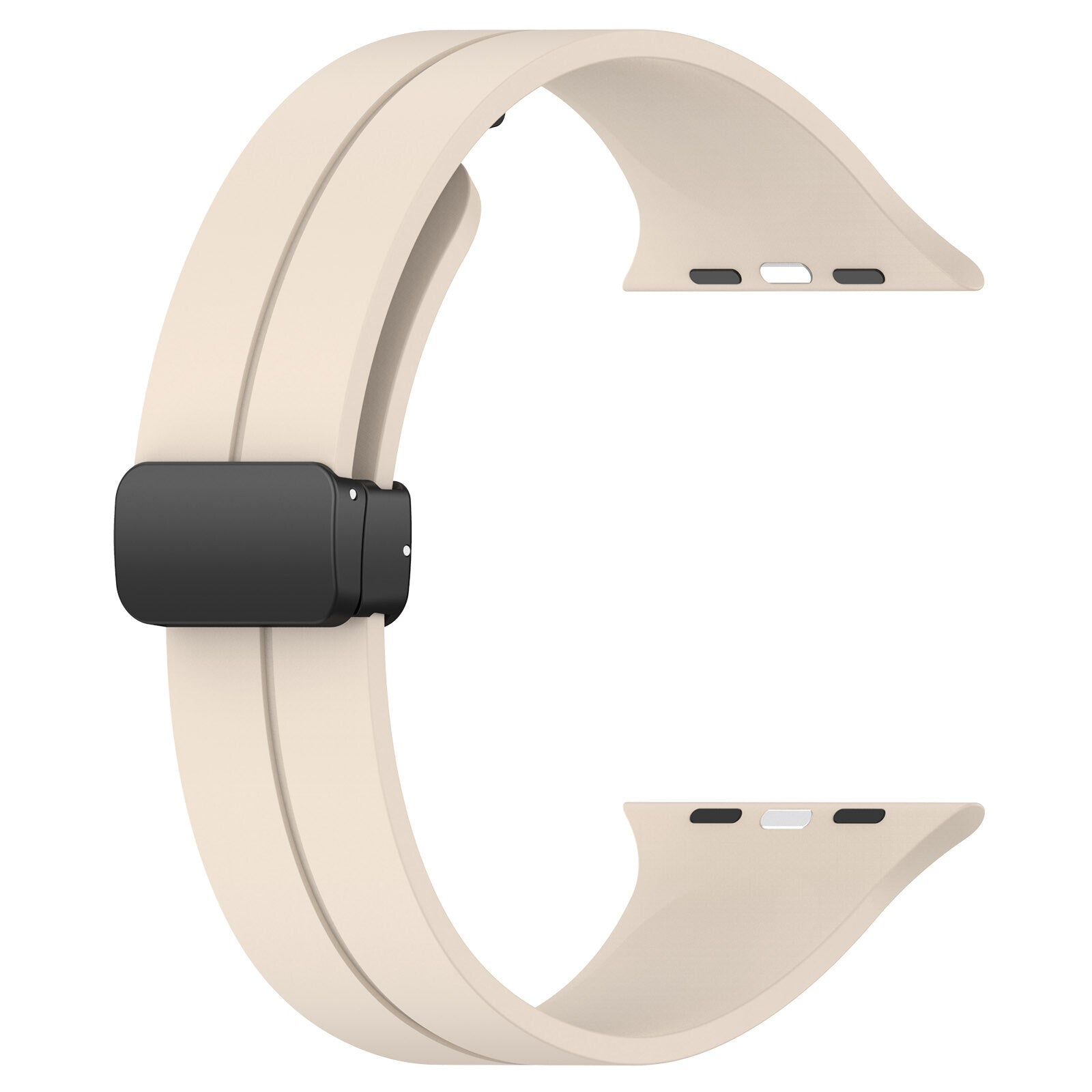 Rubber strap for Apple Watch Black 42/44/49mm Beige