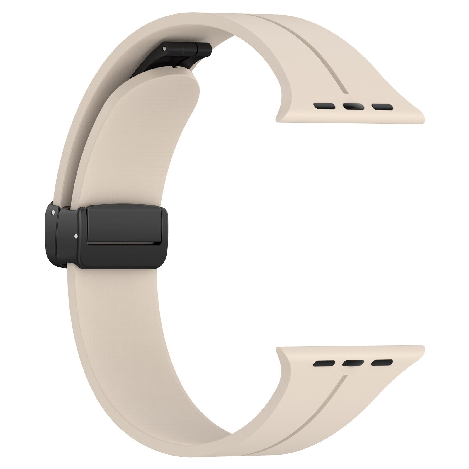 Rubber strap for Apple Watch Black 42/44/49mm Beige