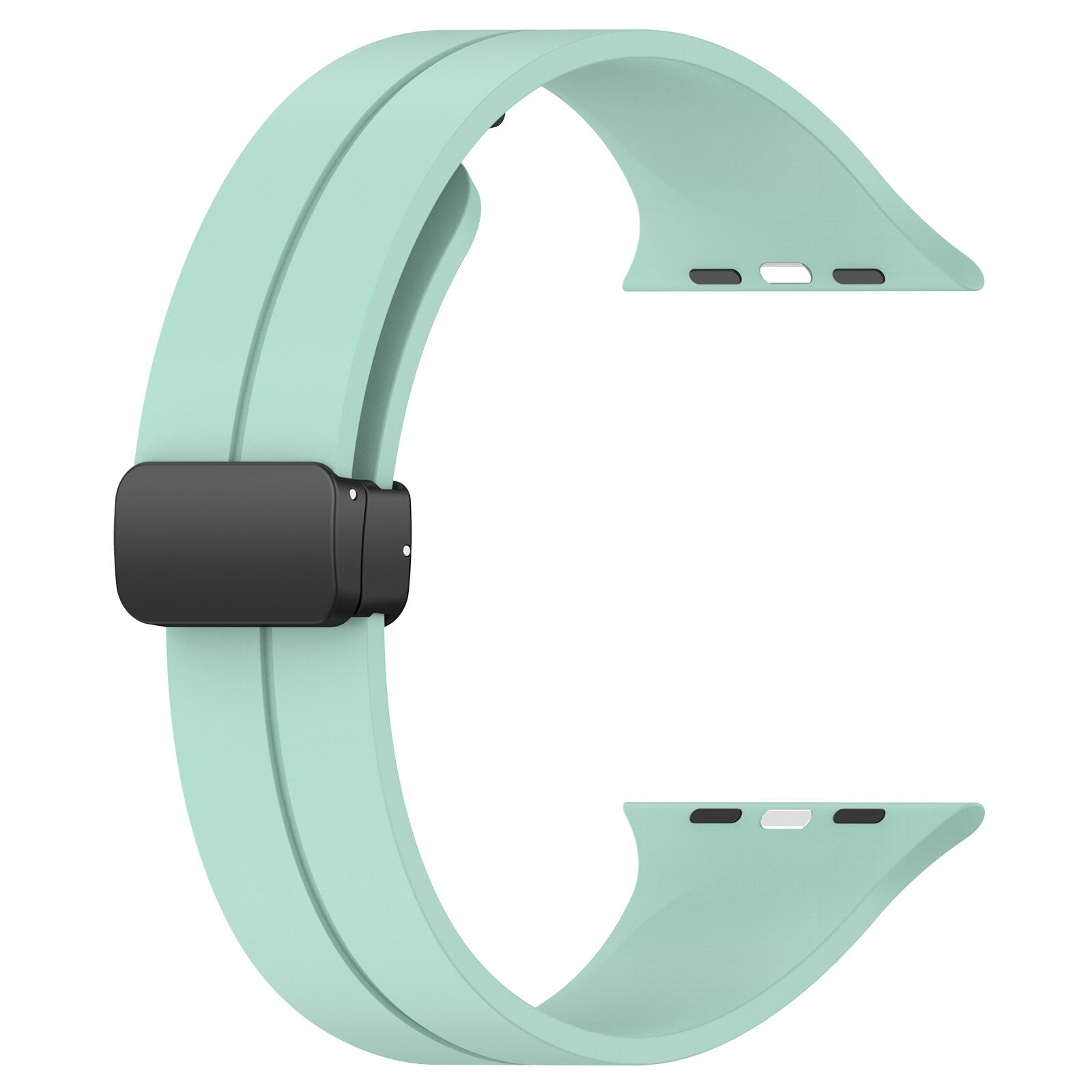 Rubber strap for Apple Watch Black 42/44/49mm Turquoise