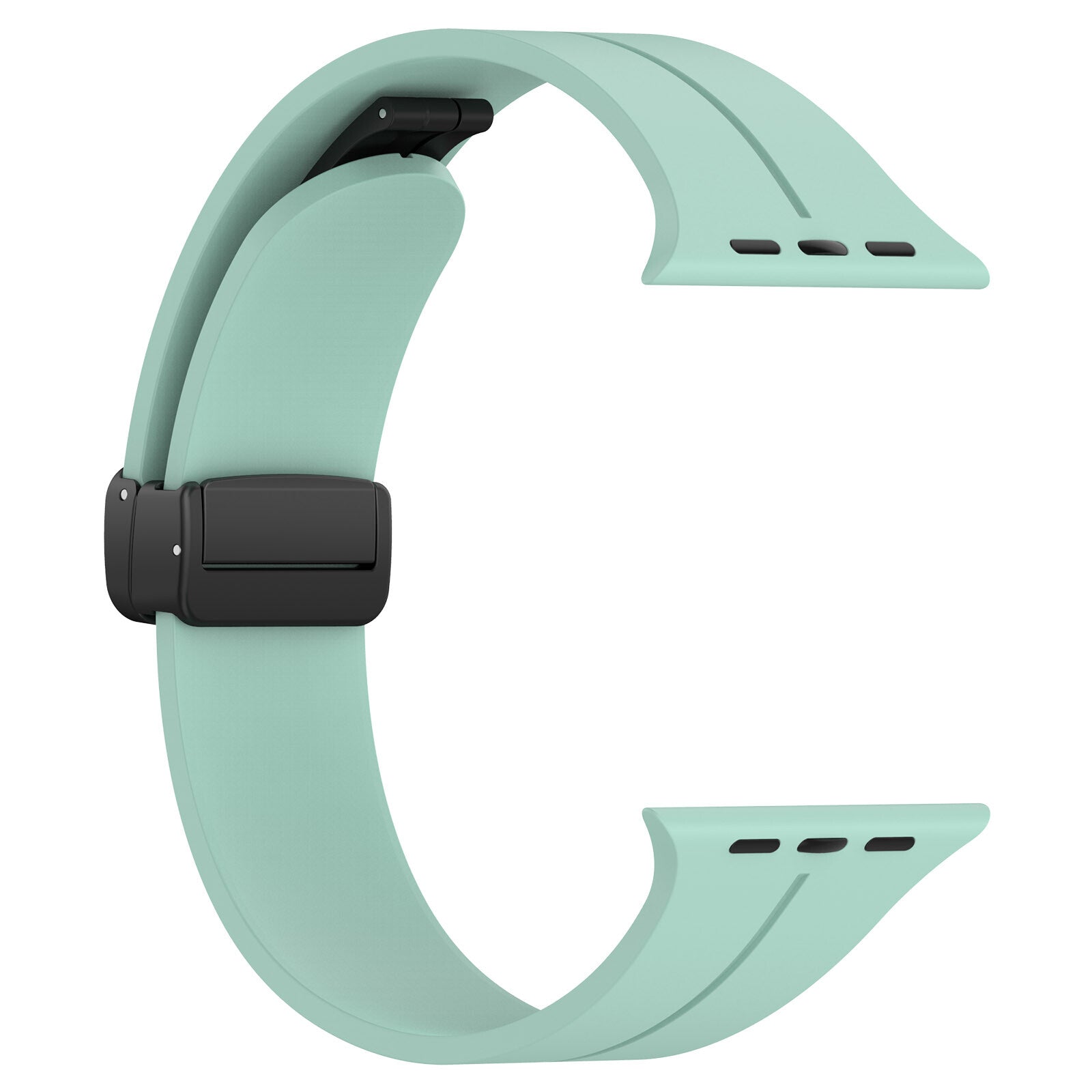 Rubber strap for Apple Watch Black 42/44/49mm Turquoise
