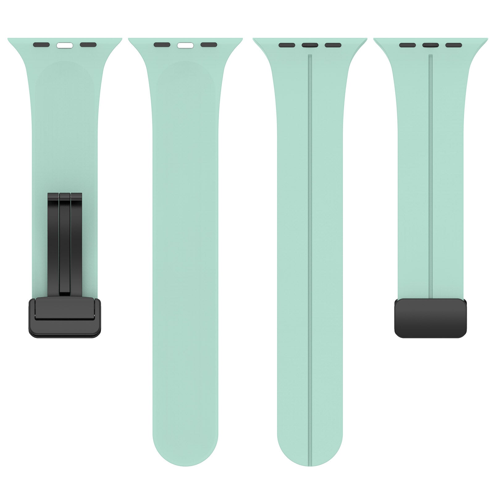 Rubber strap for Apple Watch Black 42/44/49mm Turquoise