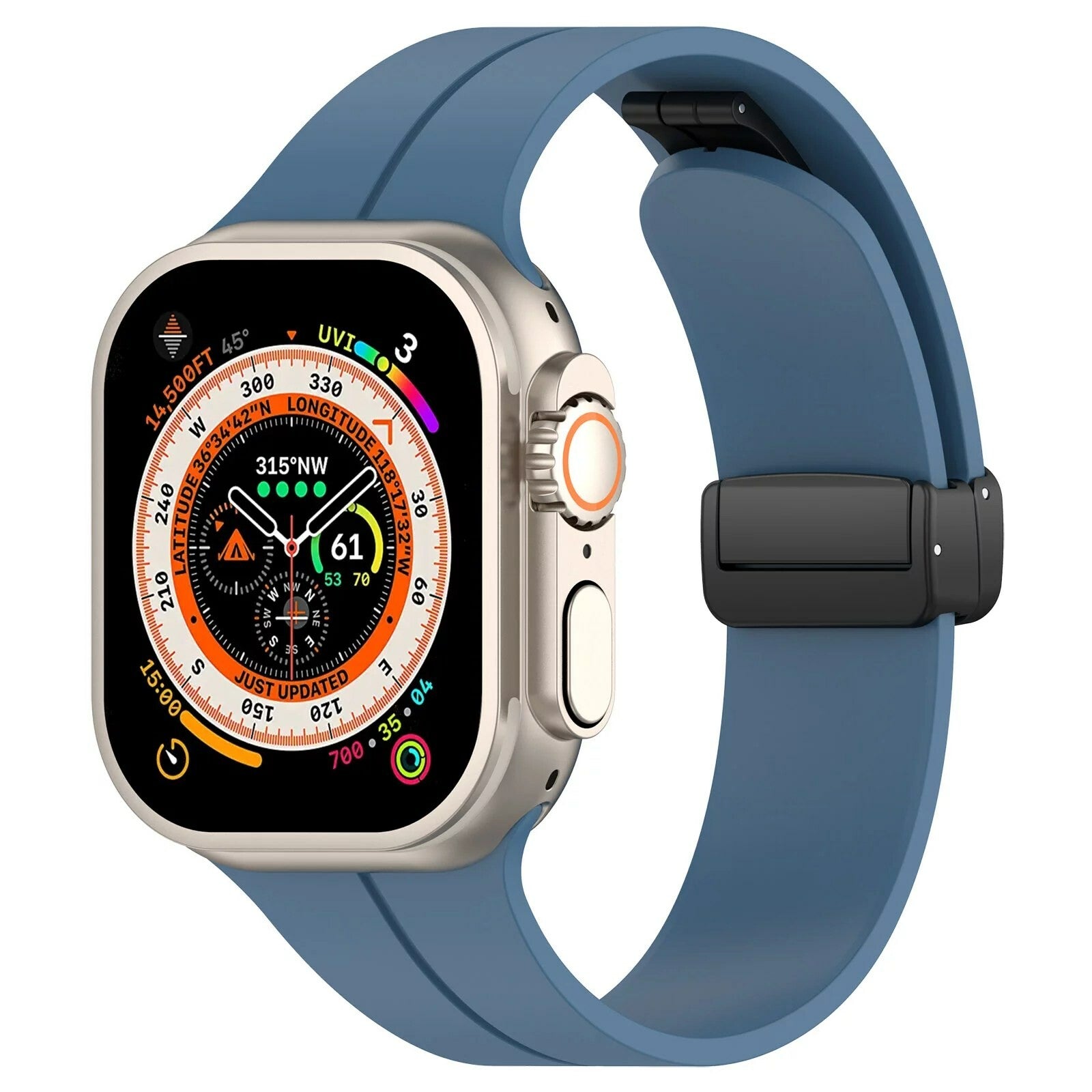 Rubber strap for Apple Watch Black 38/40/41mm Blue