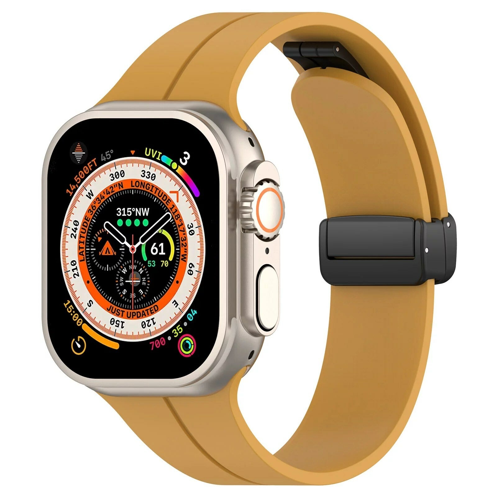 Rubber strap for Apple Watch Dark yellow - Black buckle