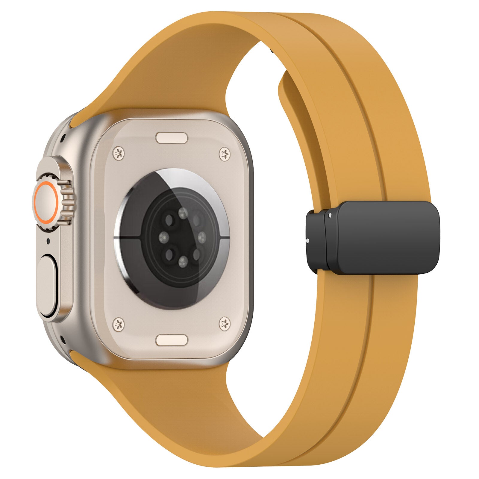 Rubber strap for Apple Watch Dark yellow - Black buckle