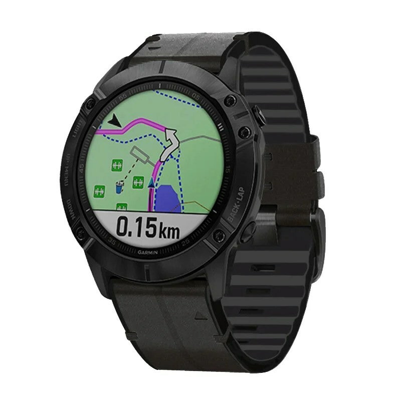 Garmin Quickfit Leather/Rubber Strap Black Quickfit 