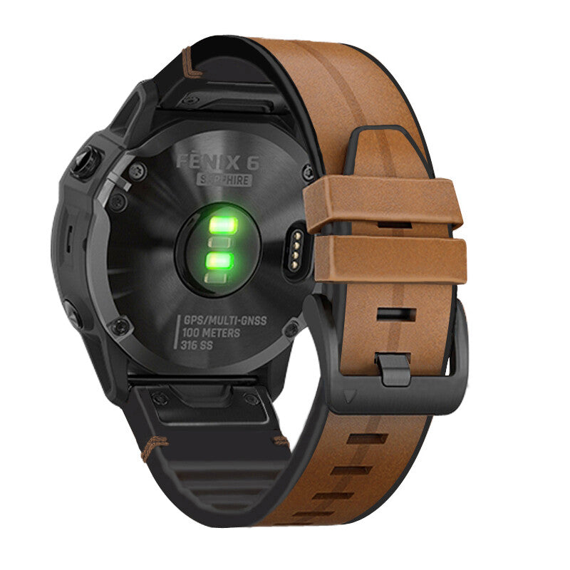 Garmin Quickfit Leather/Rubber Strap Brown Quickfit